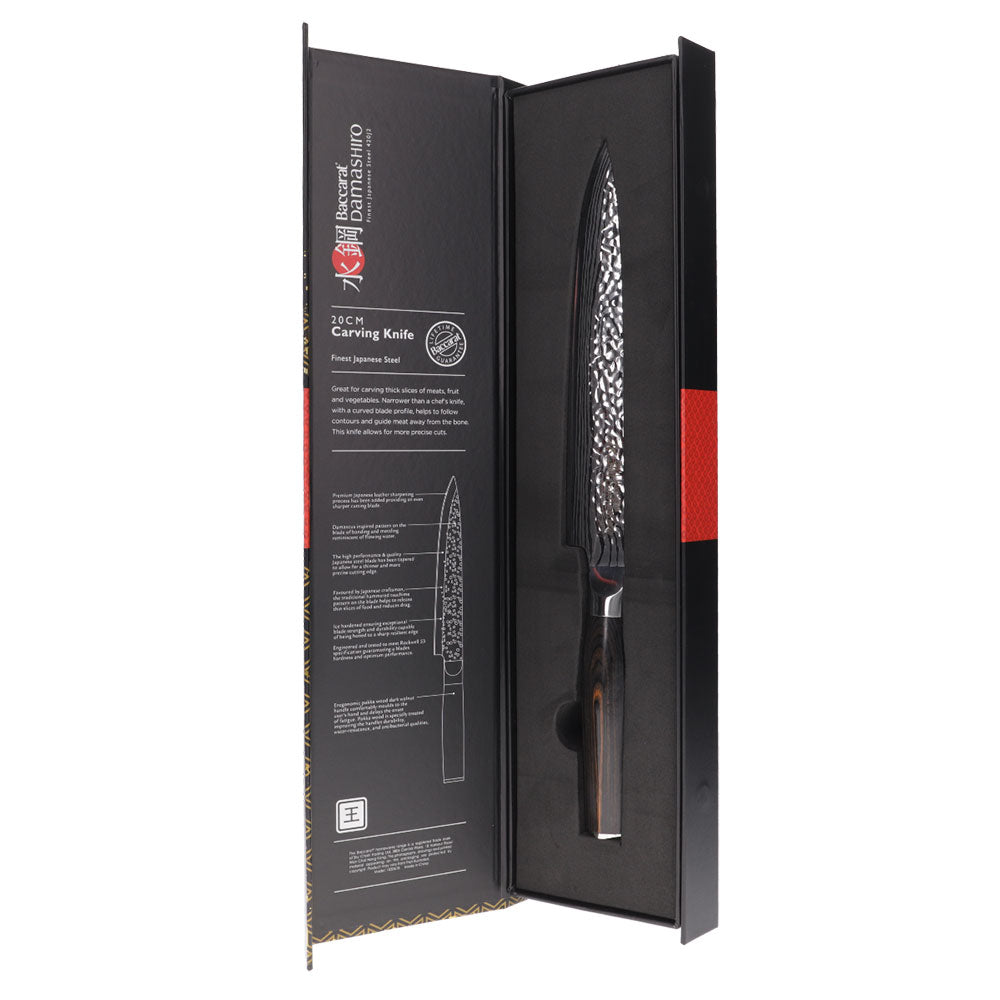 Elegant Baccarat Damashiro Emperor carving knife with handle and detailed blade design - Baccarat