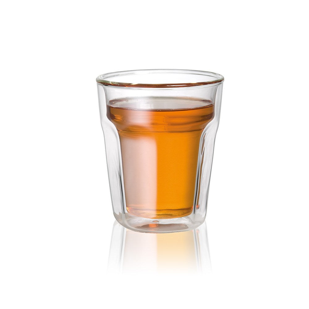Two double-walled latte glasses with a stylish design perfect for serving coffee - Baccarat
