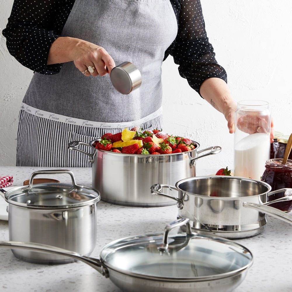 Baccarat iconiX 6 Piece Stainless Steel Cookware Set making strawberry jam at Baccarat