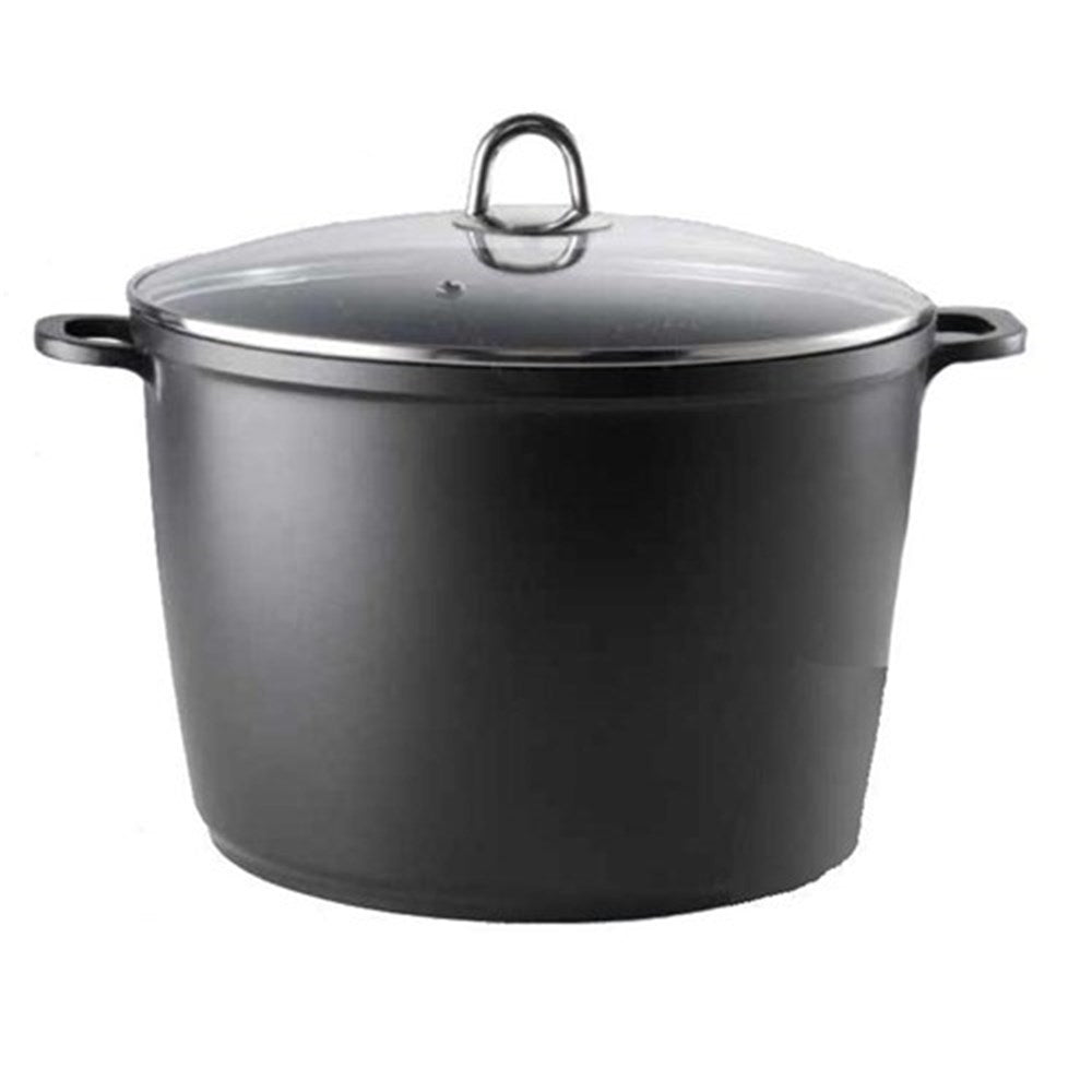 28cm non stick stockpot with lid and two side handles granite finish - Baccarat