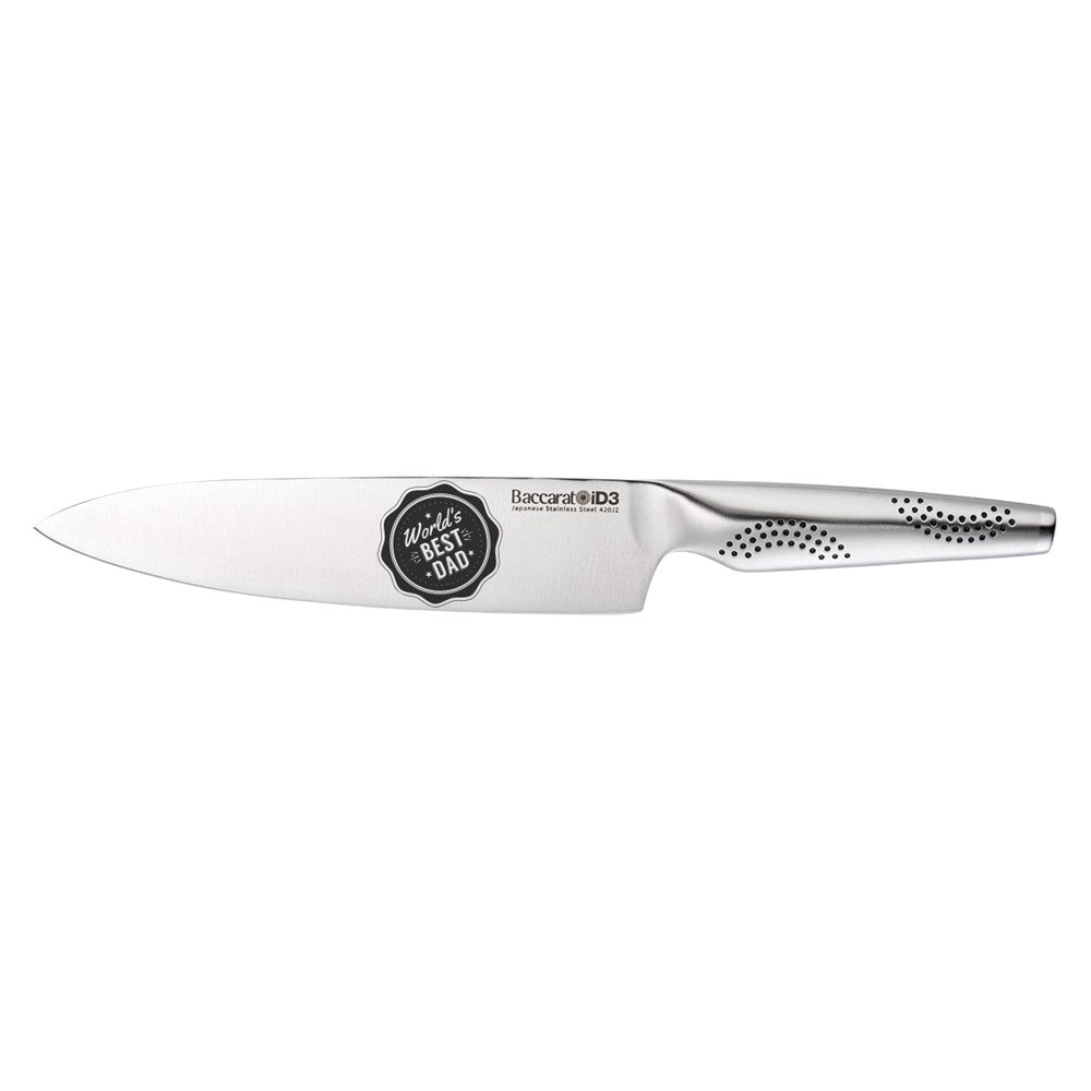 Professional chefs knife with a 20cm silver blade and ergonomic handle - Baccarat id3 chefs knife
