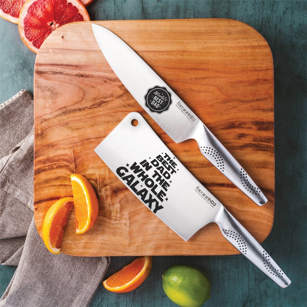 Professional chefs knife with a 20cm silver blade and ergonomic handle - Baccarat id3 chefs knife