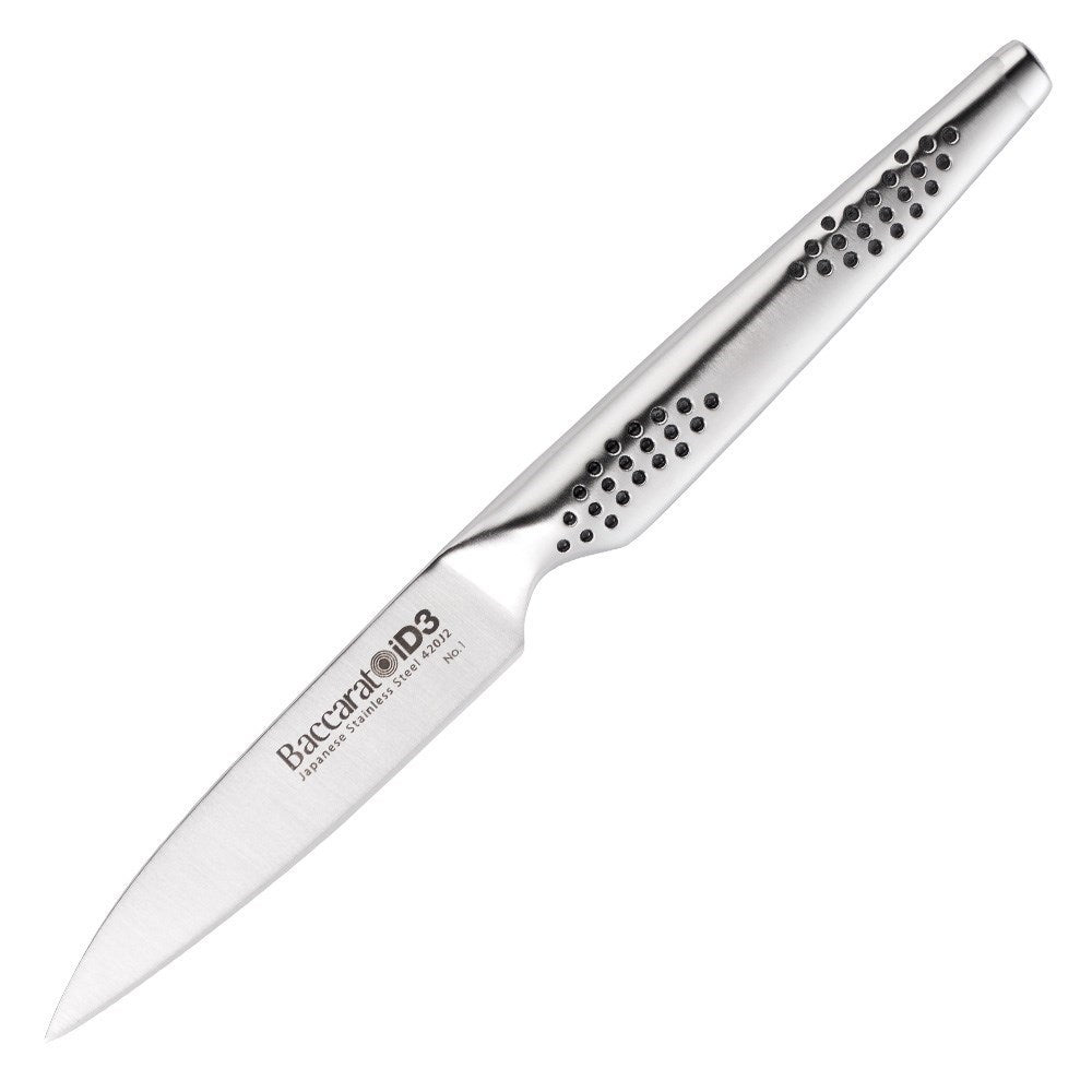 Fresh tomatoes and herbs on a chopping board with a sleek knife - Baccarat id3 Paring Knife 9cm