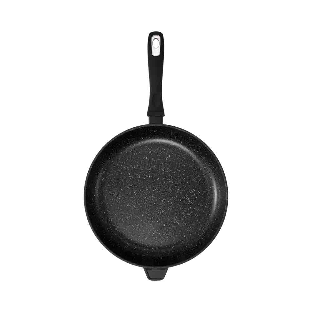 Granite coated frying pan with a textured surface and ergonomic handle - Baccarat