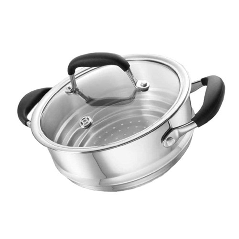 Universal steamer lid in 20cm size with glass construction and sleek design - Baccarat