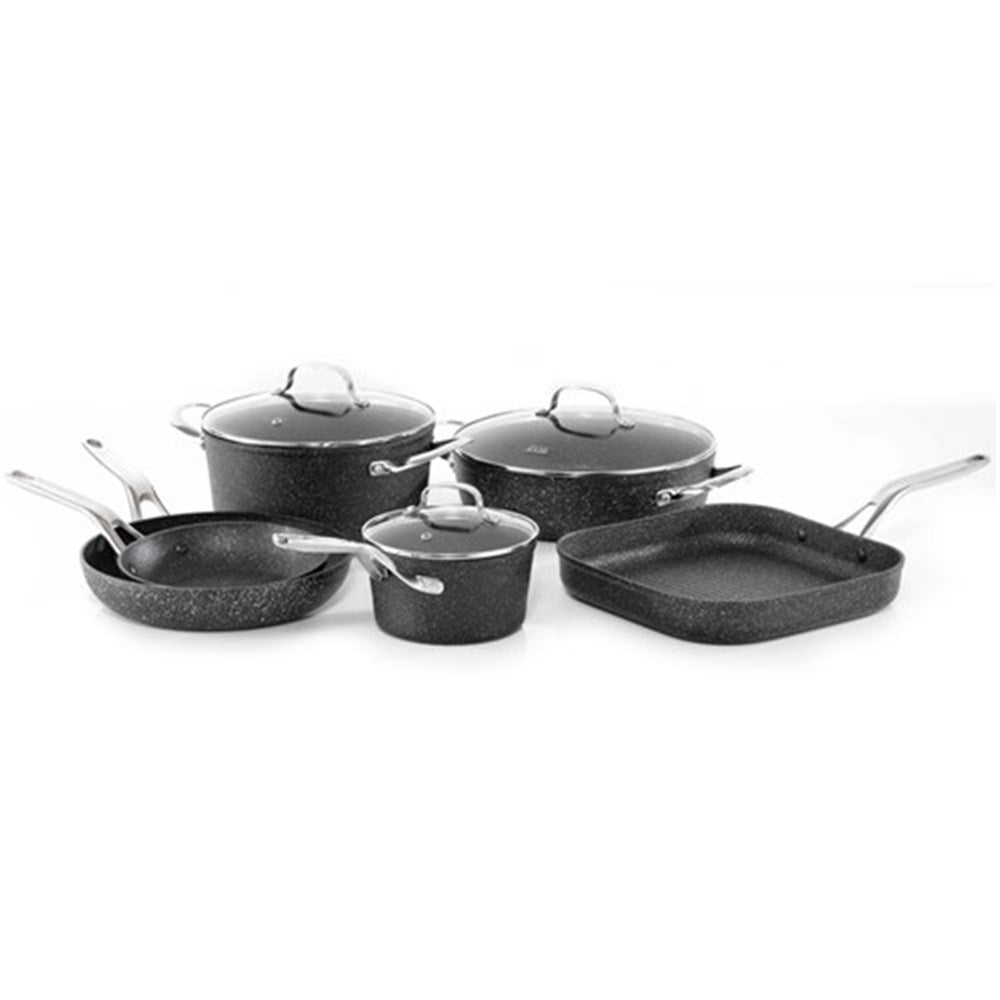 Sleek 6 piece cookware set with versatile sizes perfect for any kitchen - Never Eva Stick