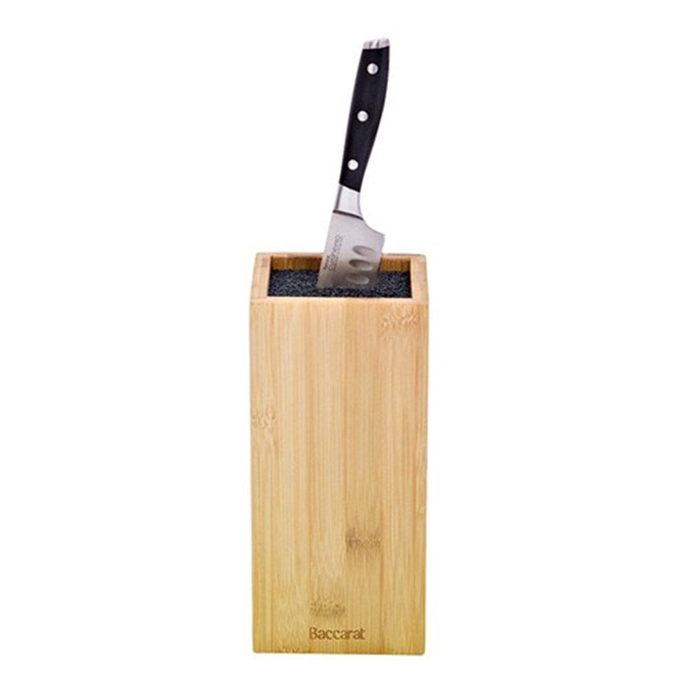 Bamboo knife holder displaying sleek design with knives arranged in an elegant manner - Baccarat