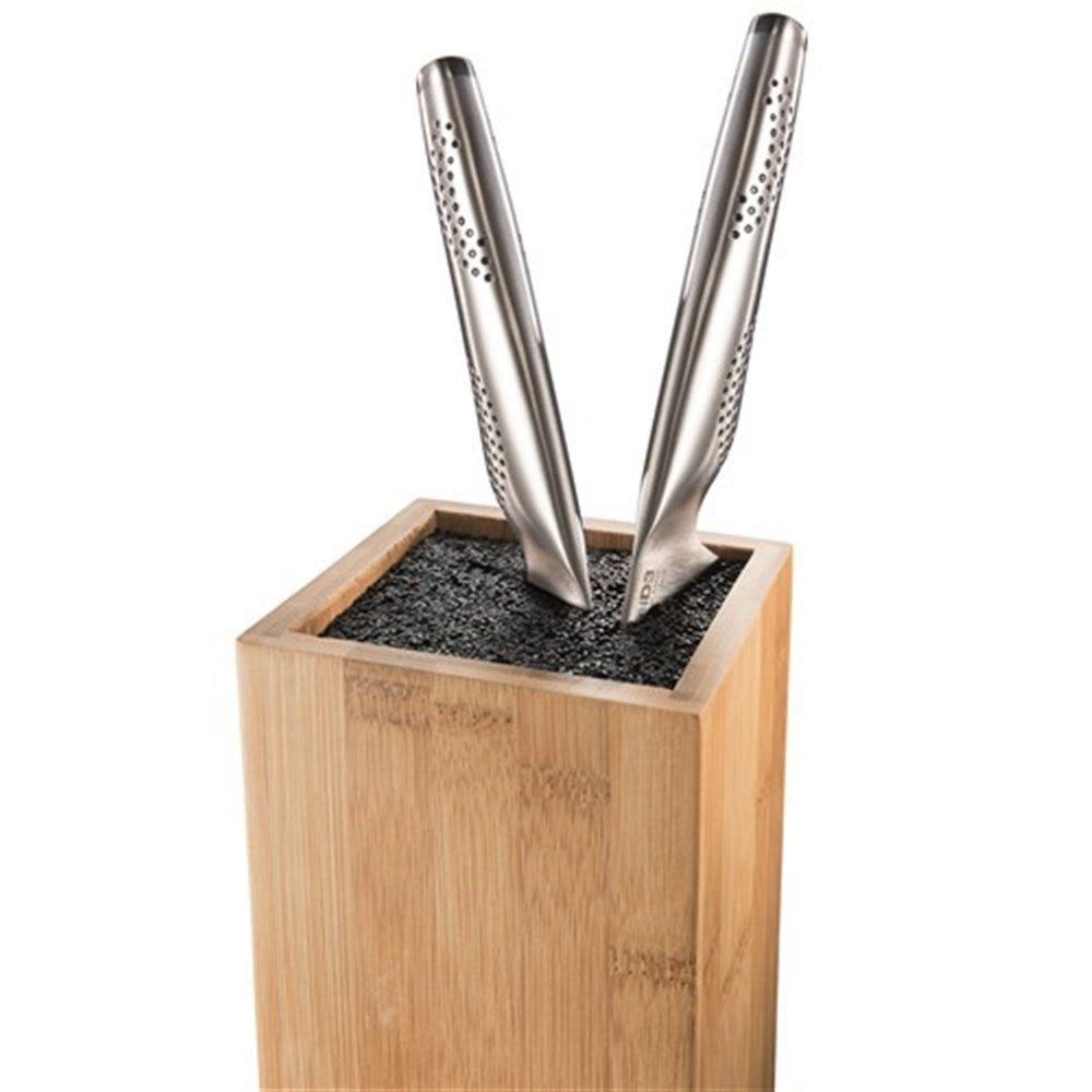 Bamboo knife holder displaying sleek design with knives arranged in an elegant manner - Baccarat