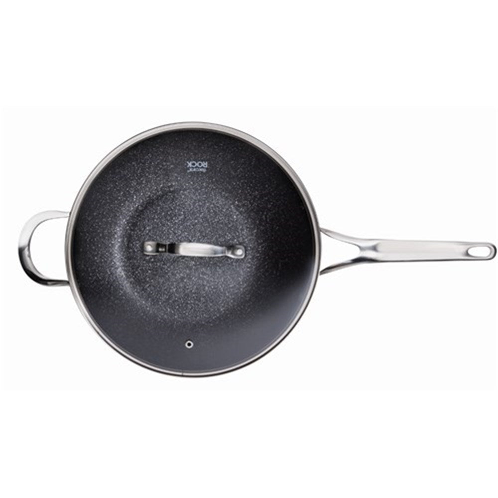 A durable saucepan with a lid featuring a sturdy handle gray granite finish - Baccarat