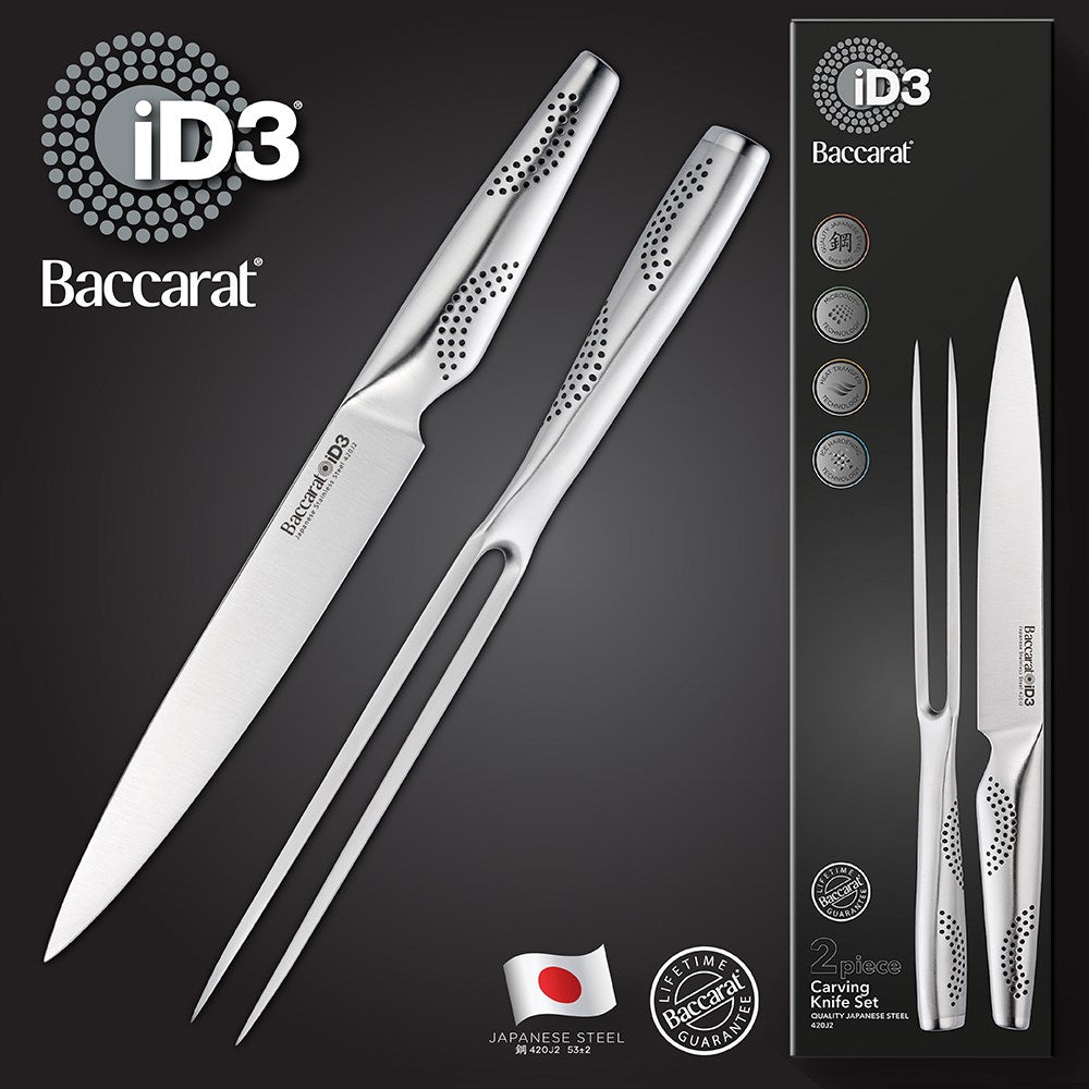 Sharp carving knife for effortless slicing in elegant silver - Baccarat id3 carving knife 20cm -