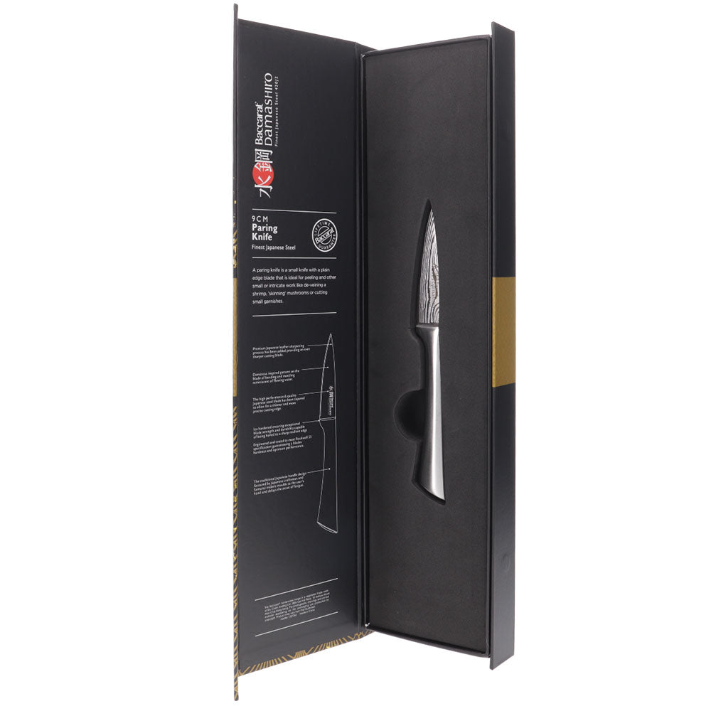 Utility knife with a sharp blade and ergonomic handle in sleek silver finish - Baccarat damashiro