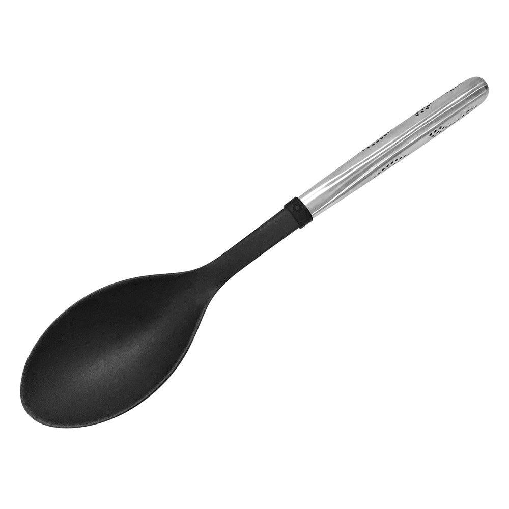 Elegant soup ladle with a polished finish silver handle black spoon - Baccarat
