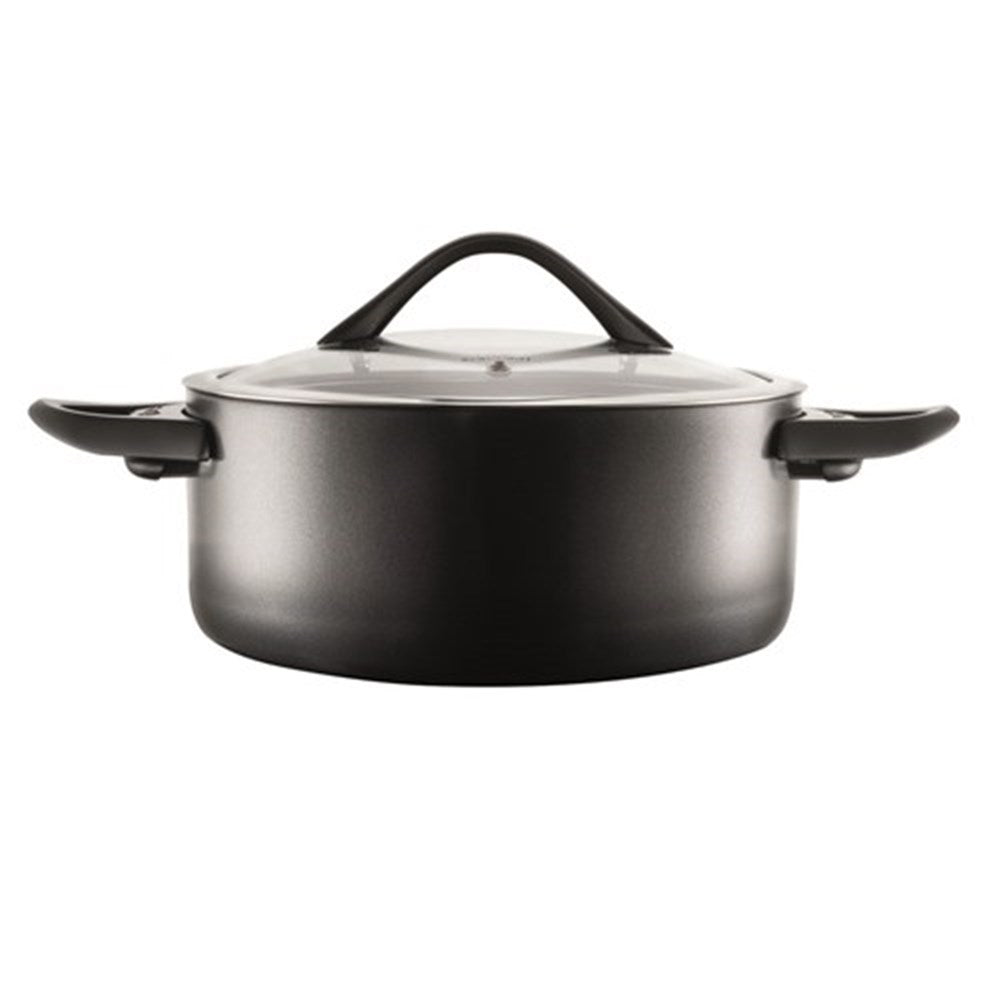 durable round black casserole pot with lid and bakelite handle - Baccarat id3 cs hard anodised