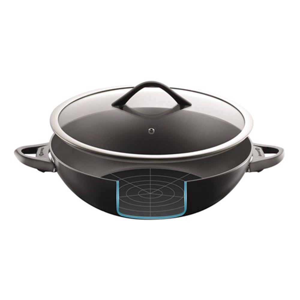 hard anodised stockpot with lid and bakelite handle ideal for versatile cooking - Baccarat