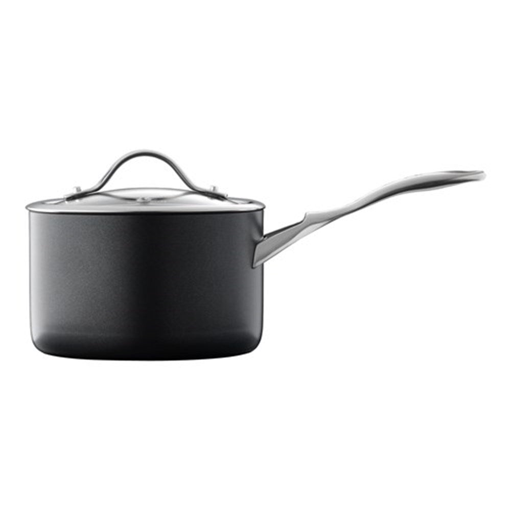 a durable saucepan with a lid and long handle non-stick - Baccarat id3 hard anodised saucepan 20cm