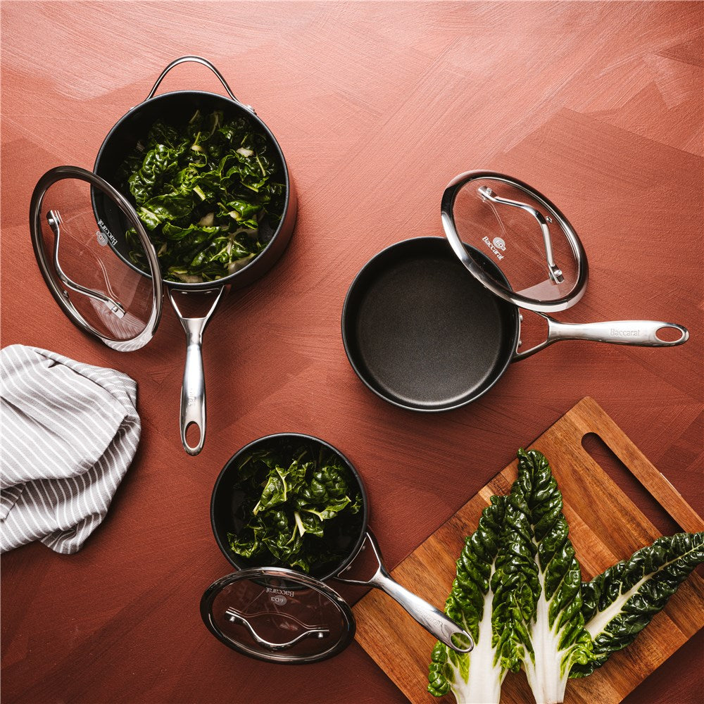 a durable saucepan with a lid and long handle non-stick - Baccarat id3 hard anodised saucepan 20cm