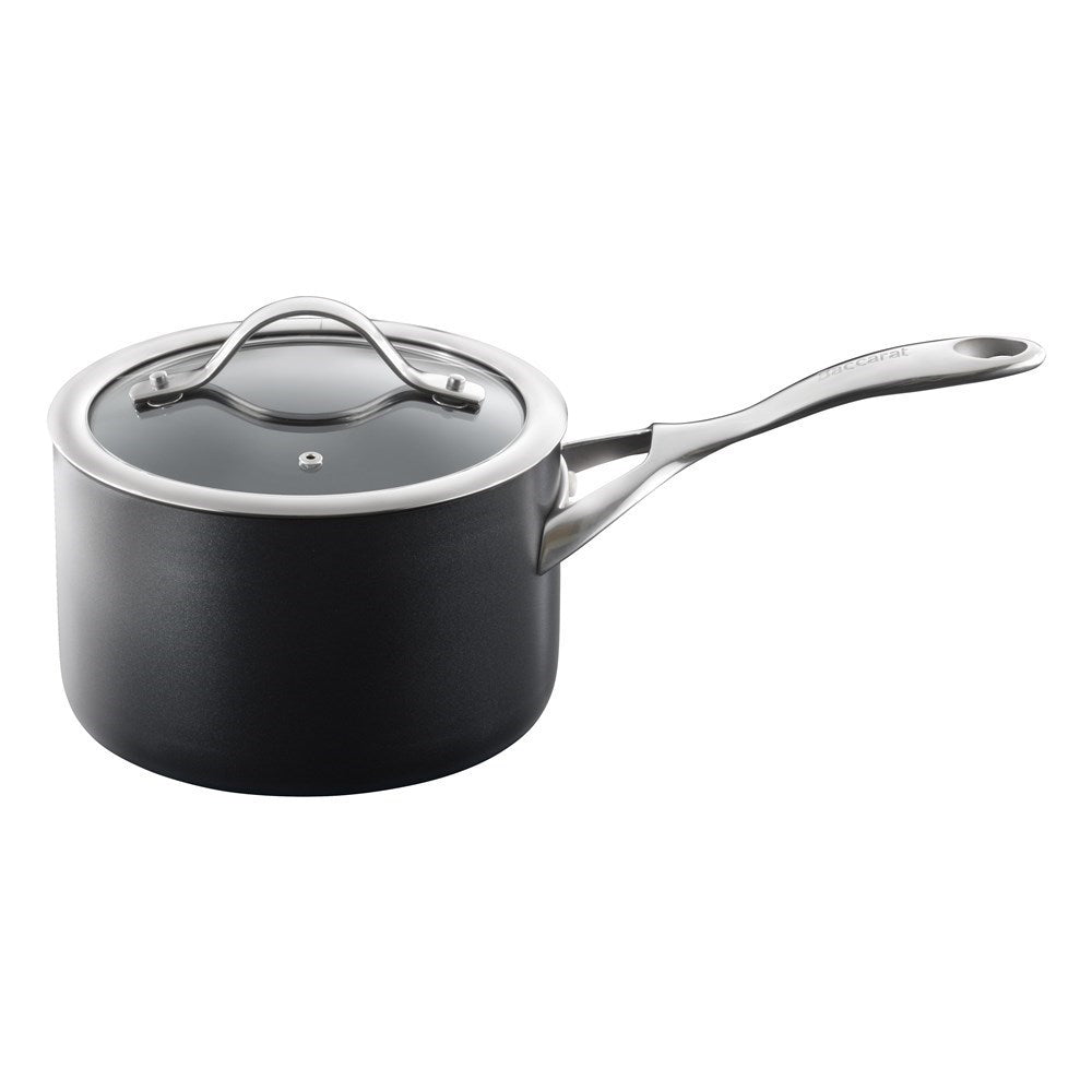 a durable saucepan with a lid and long handle non-stick - Baccarat id3 hard anodised saucepan 20cm