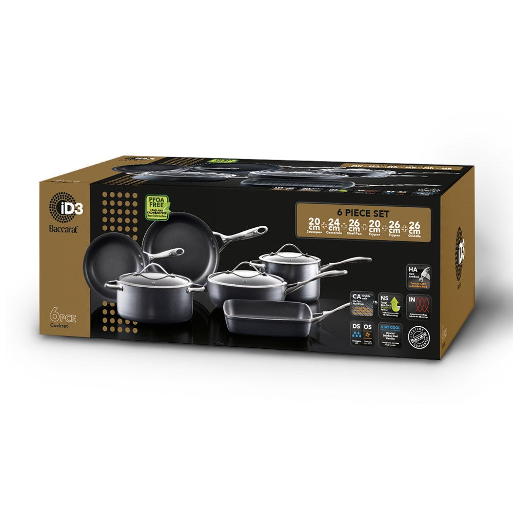 a stylish cookware set with sleek non-stick surfaces and matching lids in vibrant colours - Baccarat