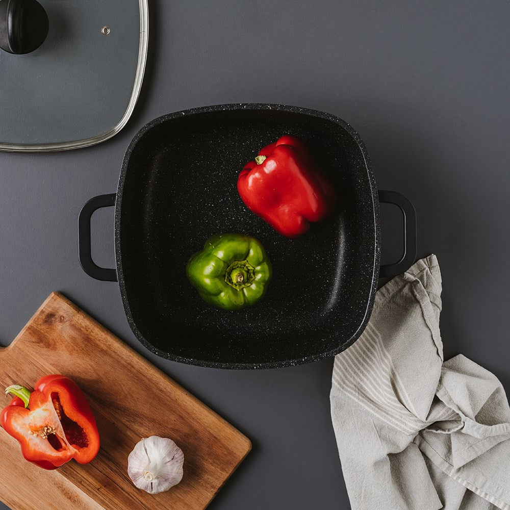 Baccarat stone square casserole with lid in elegant design and durable material - Baccarat