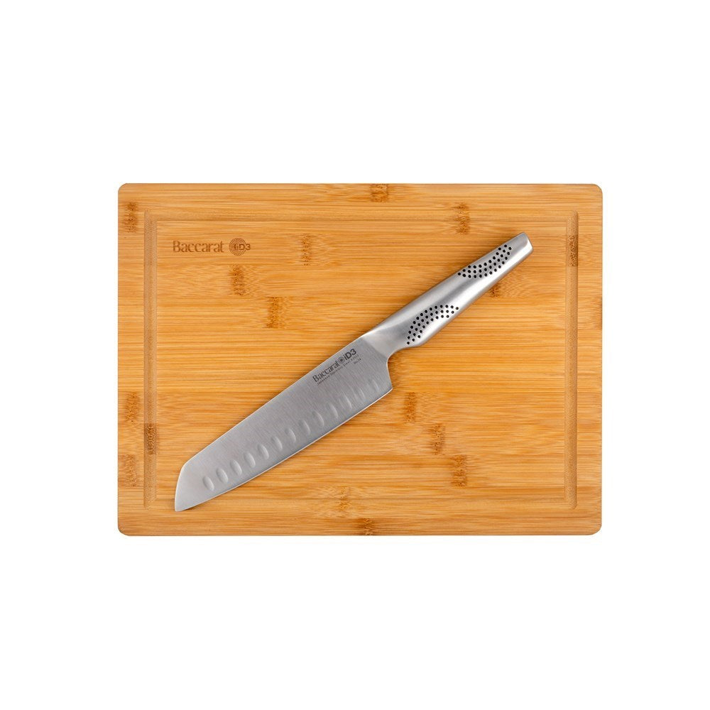 knife block with vibrant yellow peppers and fresh greens - Baccarat damashiro emperor hisa