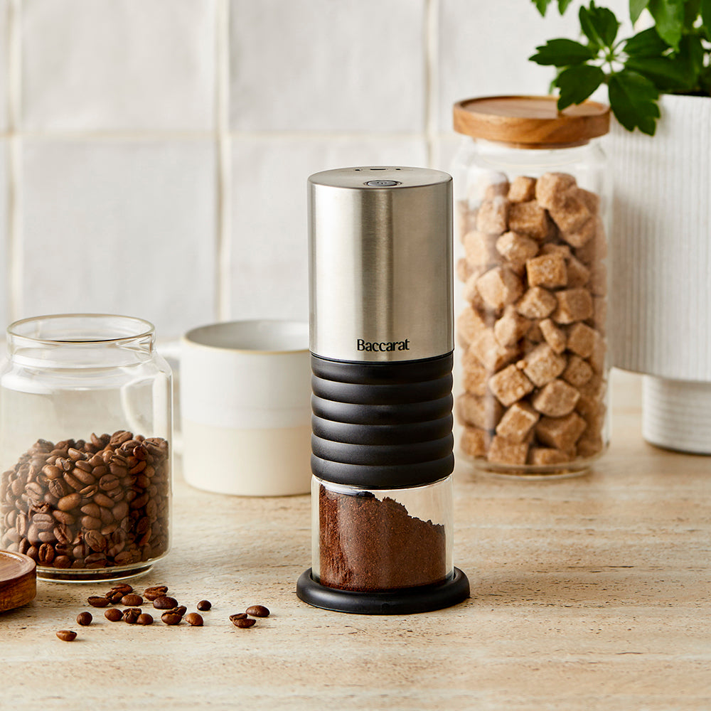 A stylish electric coffee grinder with sleek design and elegant finish - Baccarat Barista Brillante