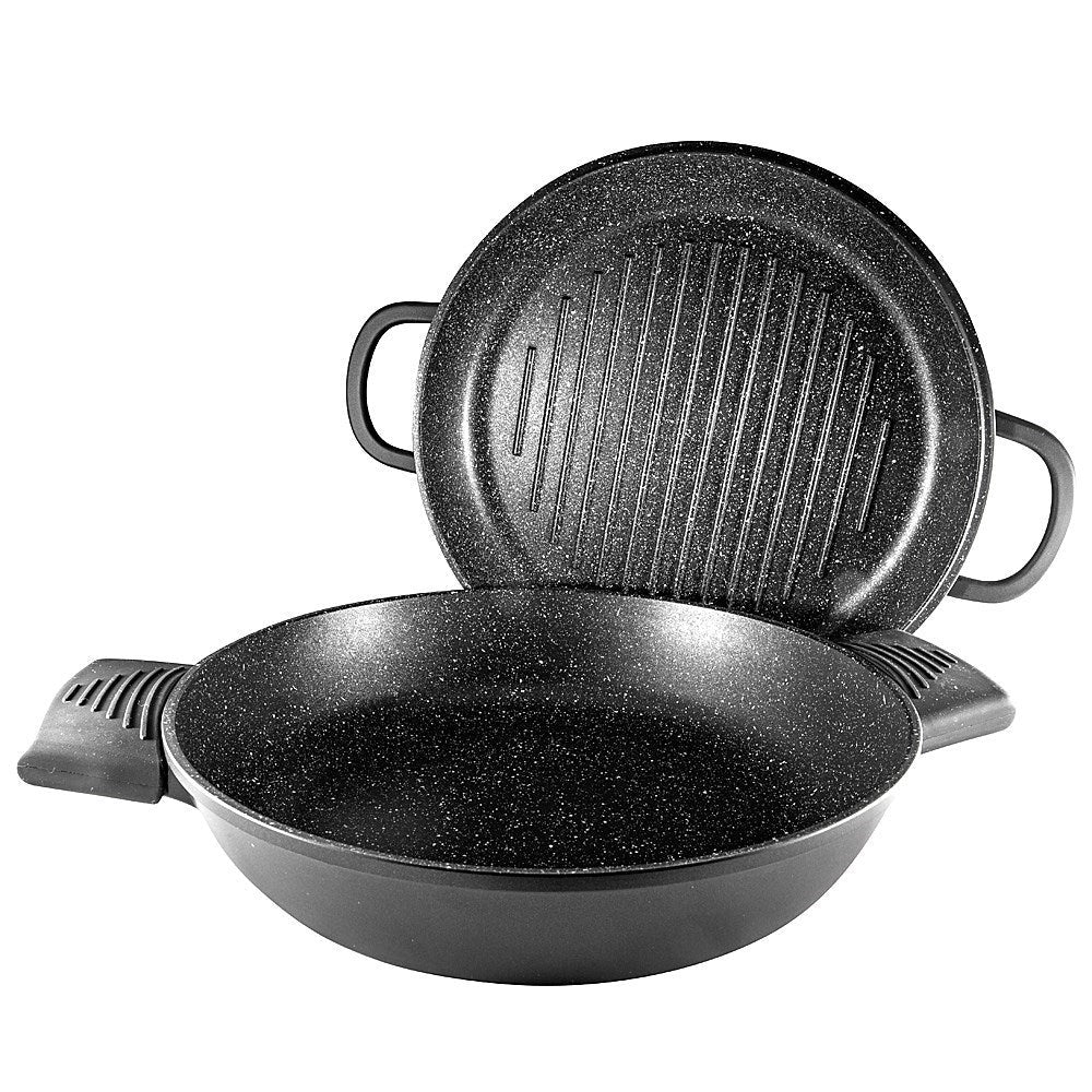 A versatile multi cooker with a durable black stone finish and easy grip handles - Baccarat