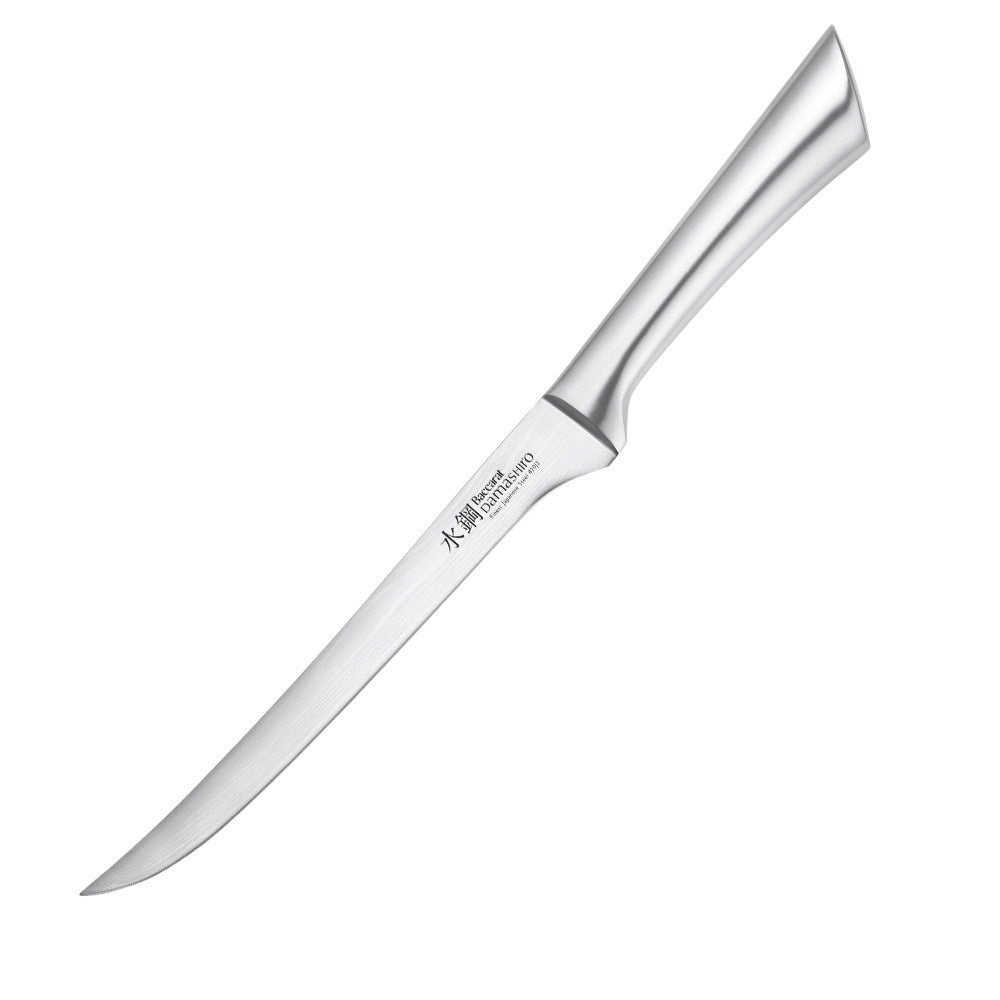 Close-up of Baccarat Damashiro filleting knife 20cm with a comfortable grip ideal for everyday use