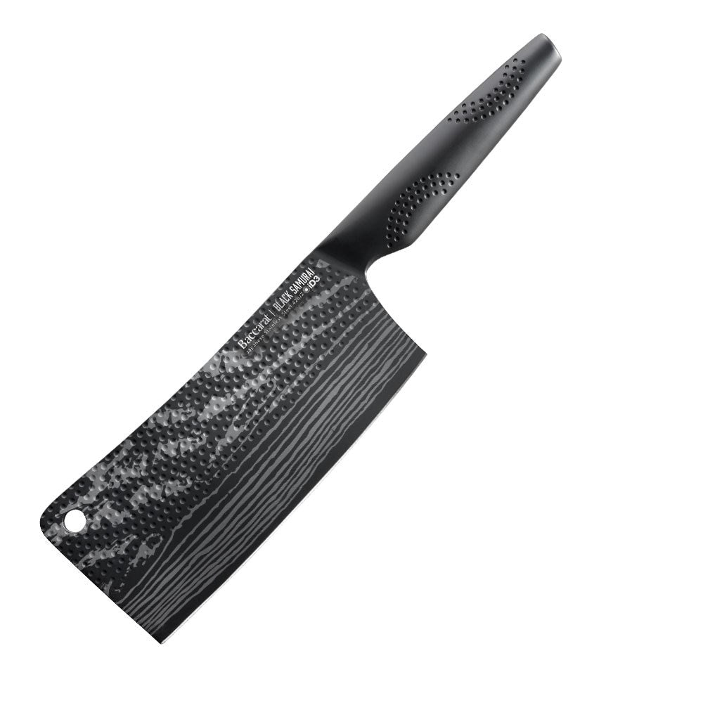 Sharp bread knife with a sleek black handle and black patterned blade - Baccarat ID3 Black Samurai