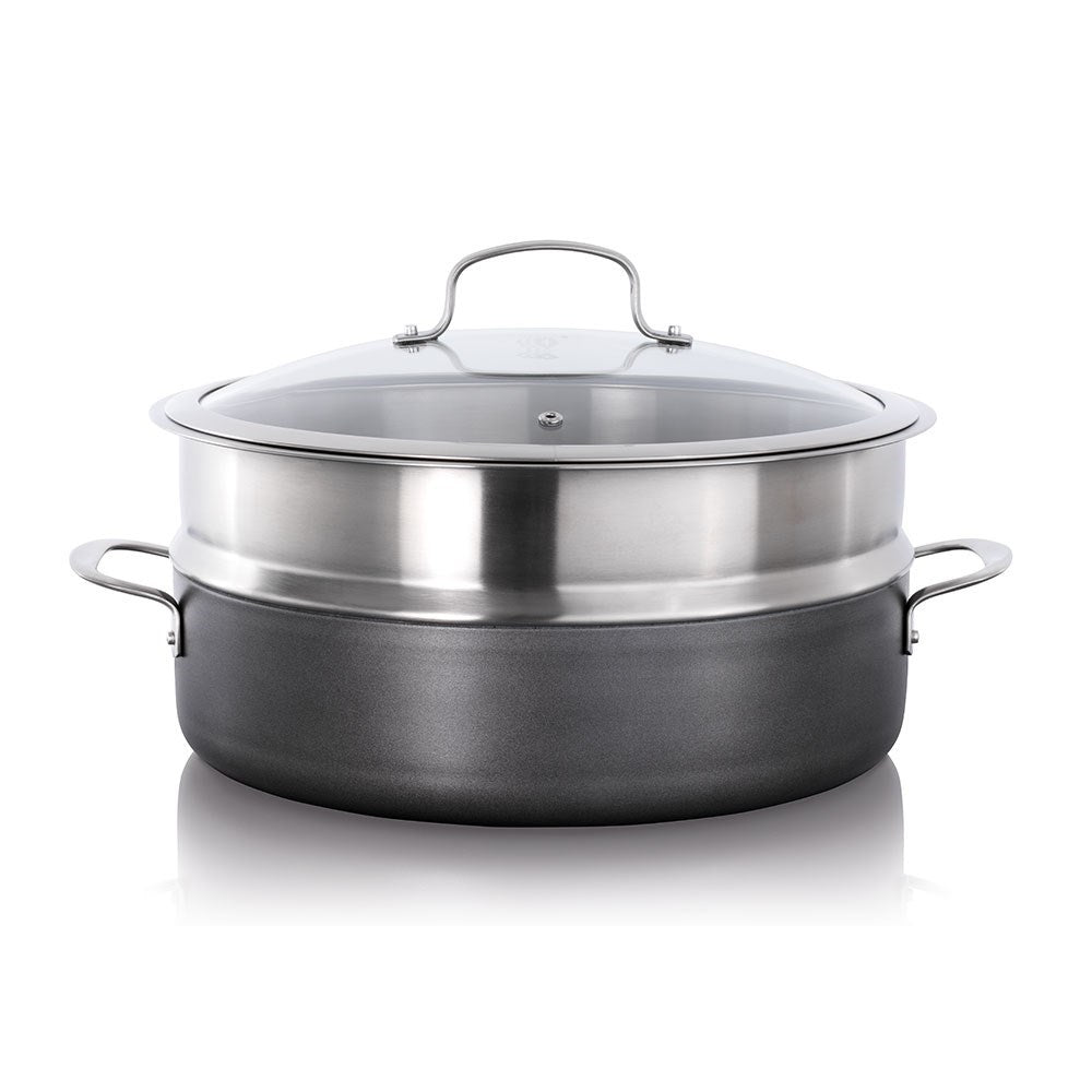 Silver perforated steam insert for cooking vegetables with a stylish design - Baccarat gourmet