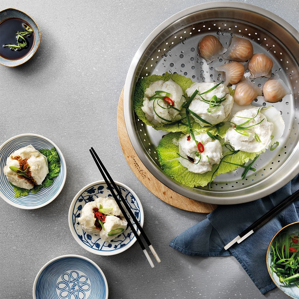 Silver perforated steam insert for cooking vegetables with a stylish design - Baccarat gourmet