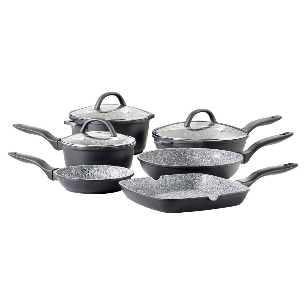 Non-stick pan with induction-ready feature gray color - Baccarat Never Eva Stick 6 piece cookset