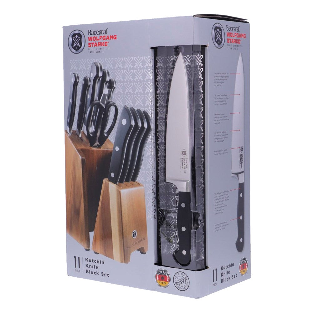 Five kitchen knives with stainless steel blades and black handles - Steak Knife 4 Piece - Baccarat