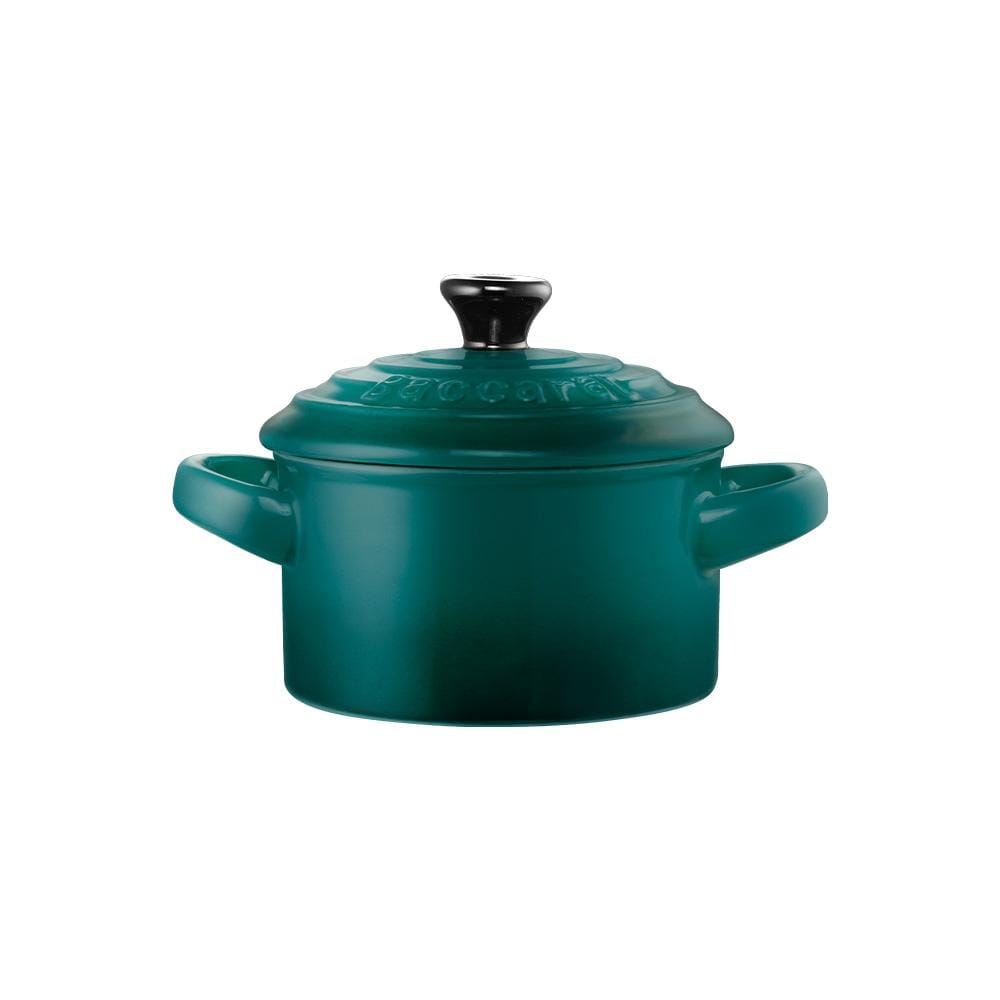 Baccarat Le Connoisseur stoneware mini casserole with lid 160ml teal - Baccarat