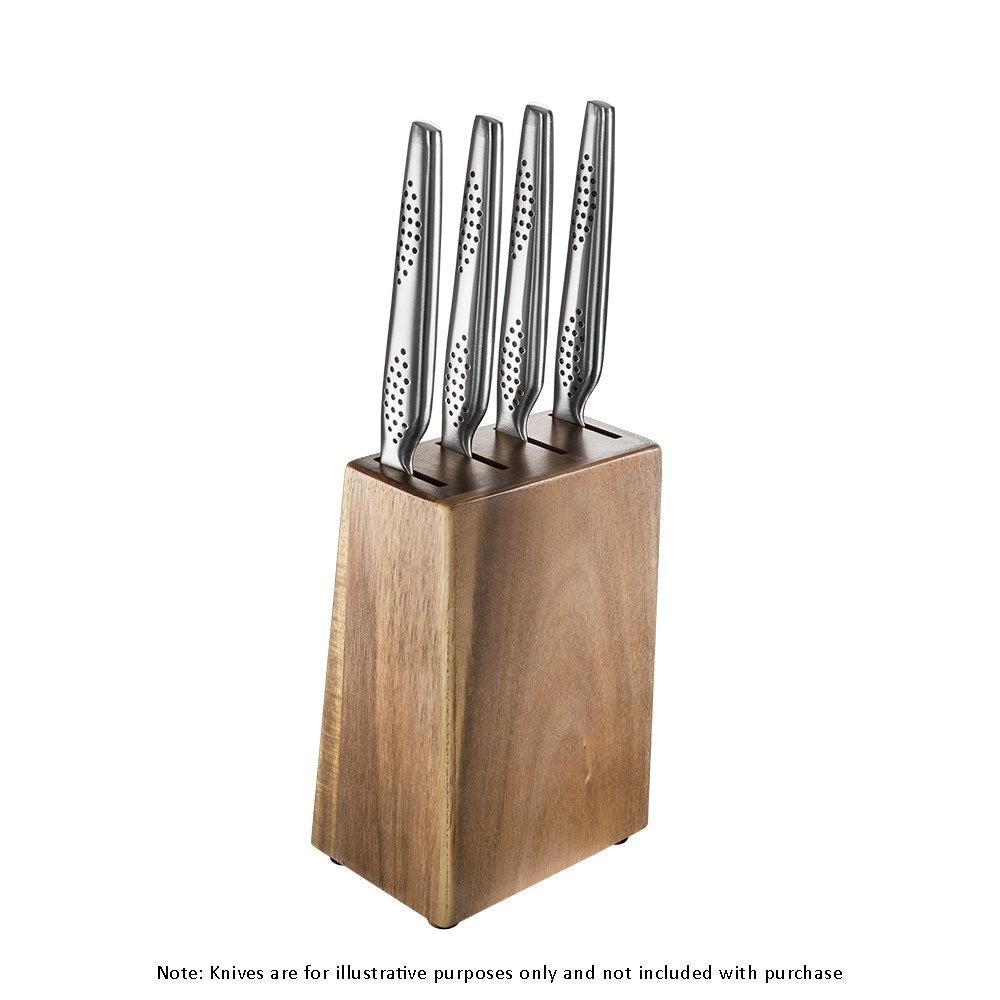 Light brown wooden knife block kitchen accessory - Universal acacia steak knife holder - Baccarat