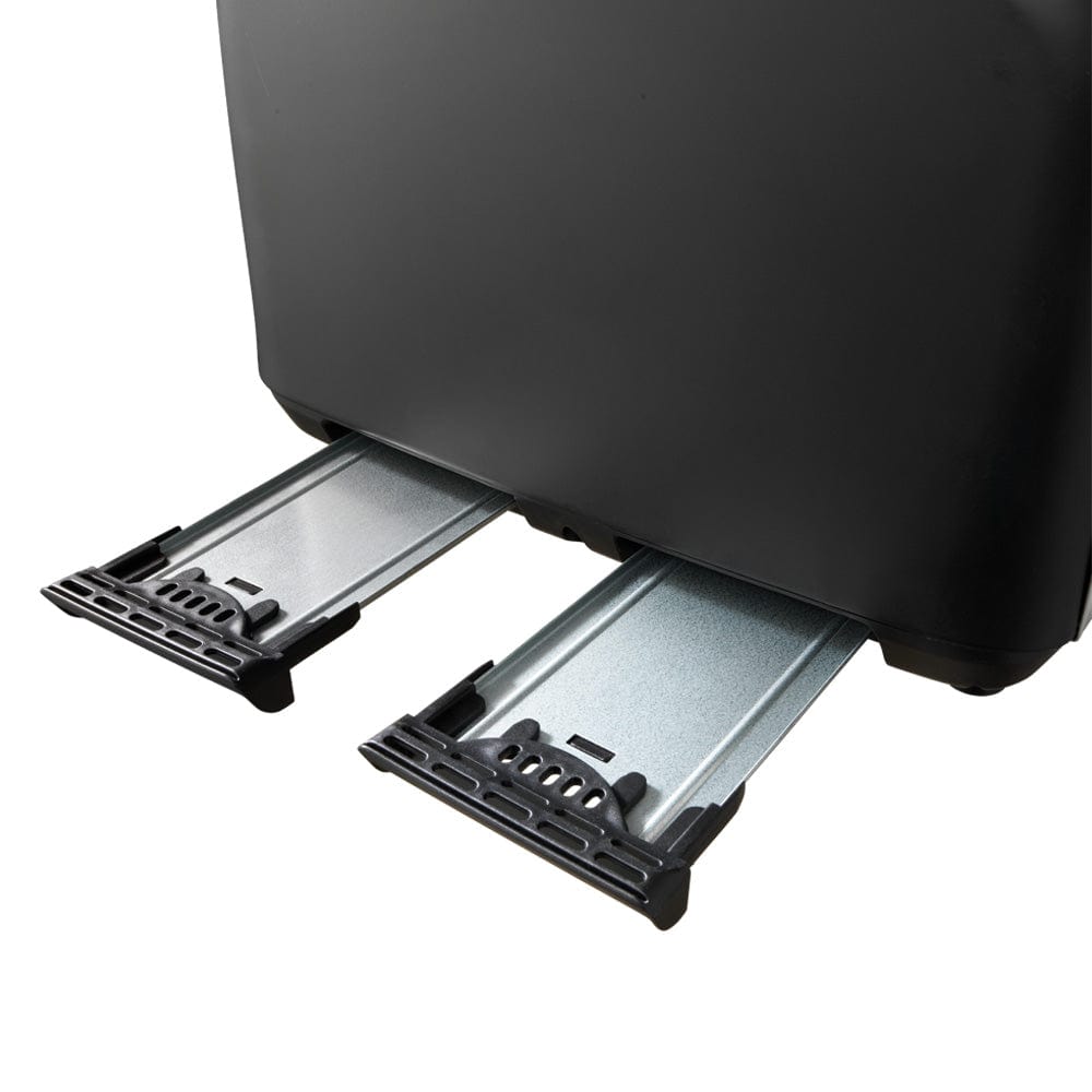 Kitchen counter with toast and a cup black four slice toaster frypan black toast frypan - Baccarat