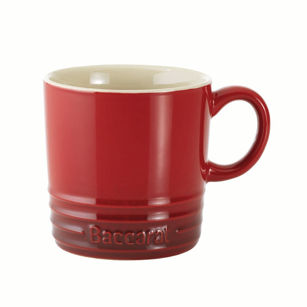 Glossy ceramic mug with curved handle red - Baccarat le Connoisseur Stoneware Set of 2 Espresso Cups