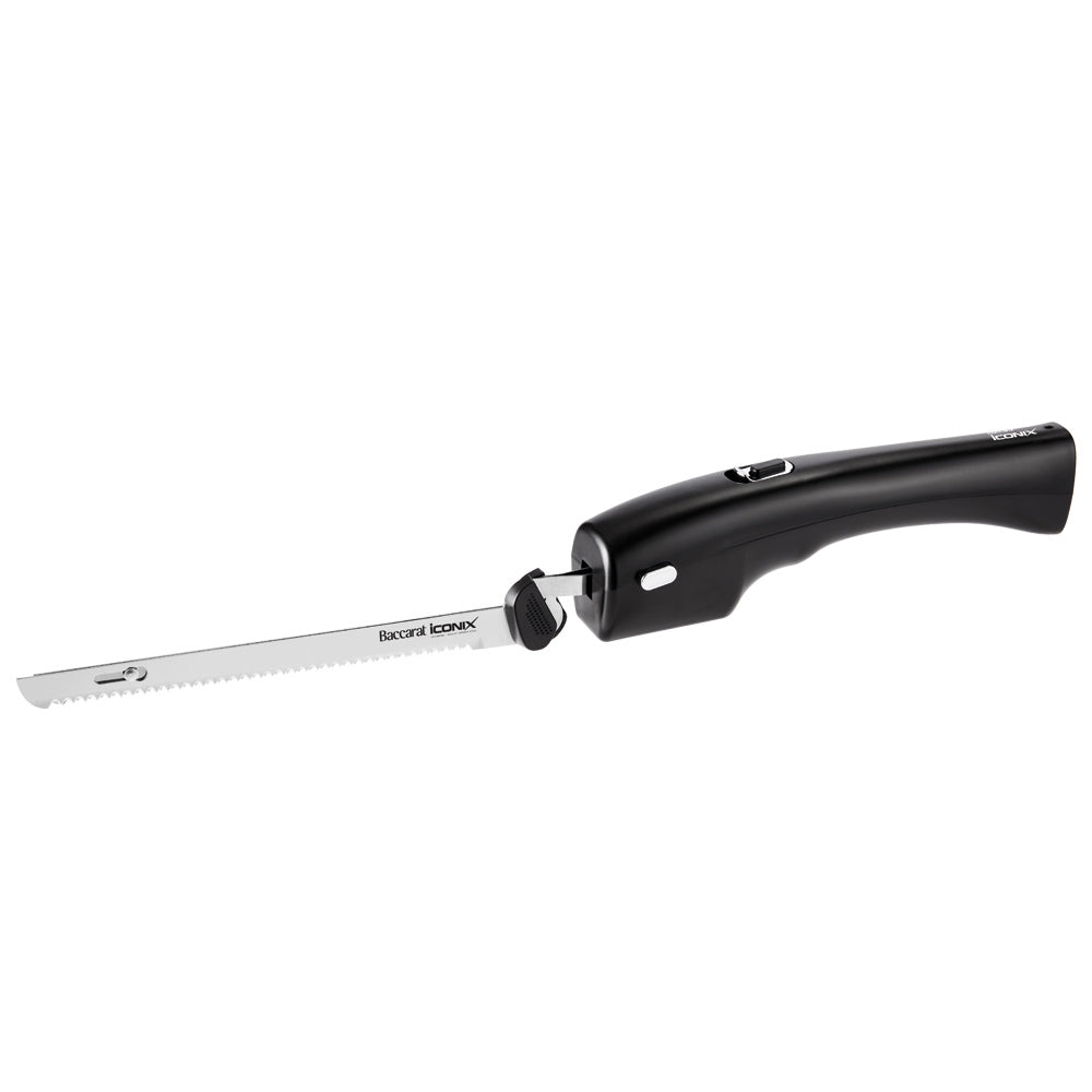 Electric cordless knife and silver blade for precision cutting black electric knife - Baccarat