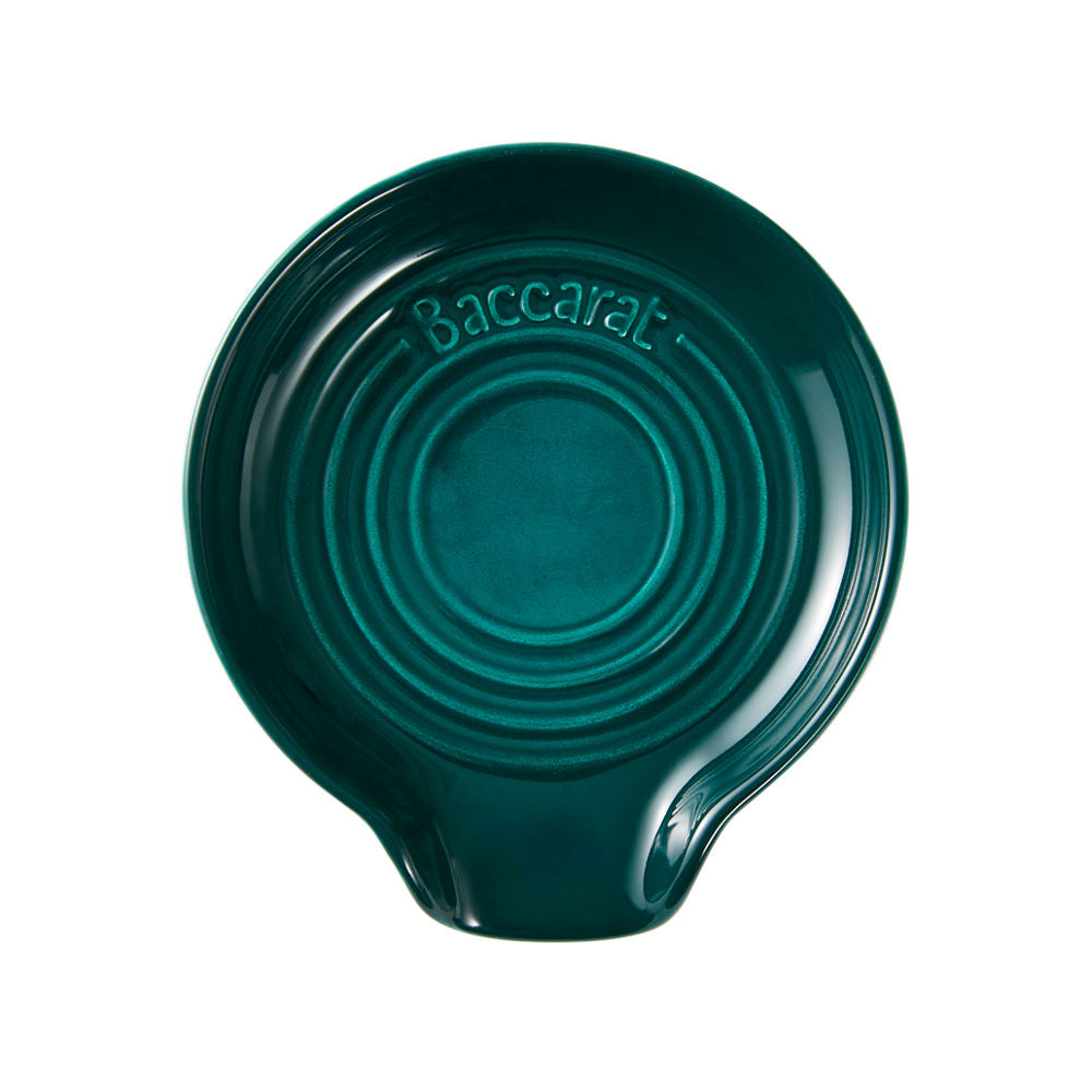 Dark green ceramic spoon rest with ridged design - Baccarat iconix cordless electric knife