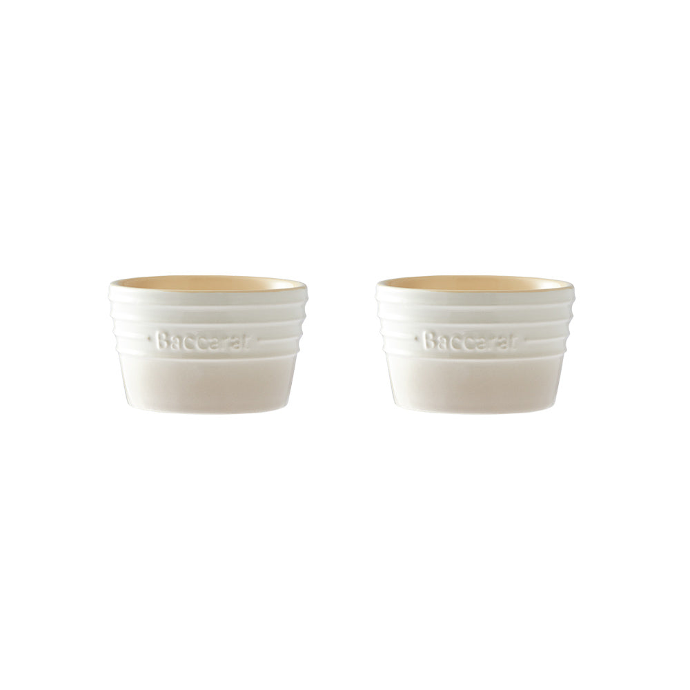 Ceramic kitchen set on counter with tray mugs egg holder cream beige white spoon rest - Baccarat