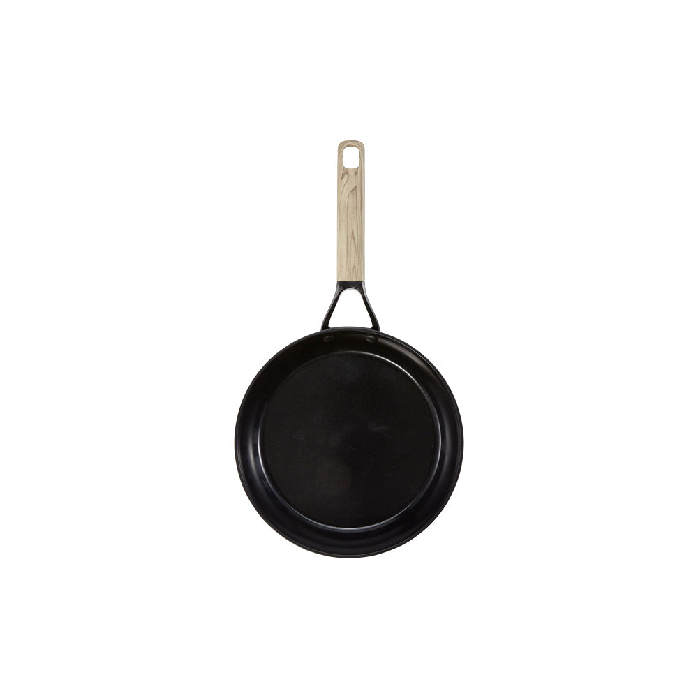 prawns in a skillet with herbs dark theme round french saute pan 31cm - le connoisseur