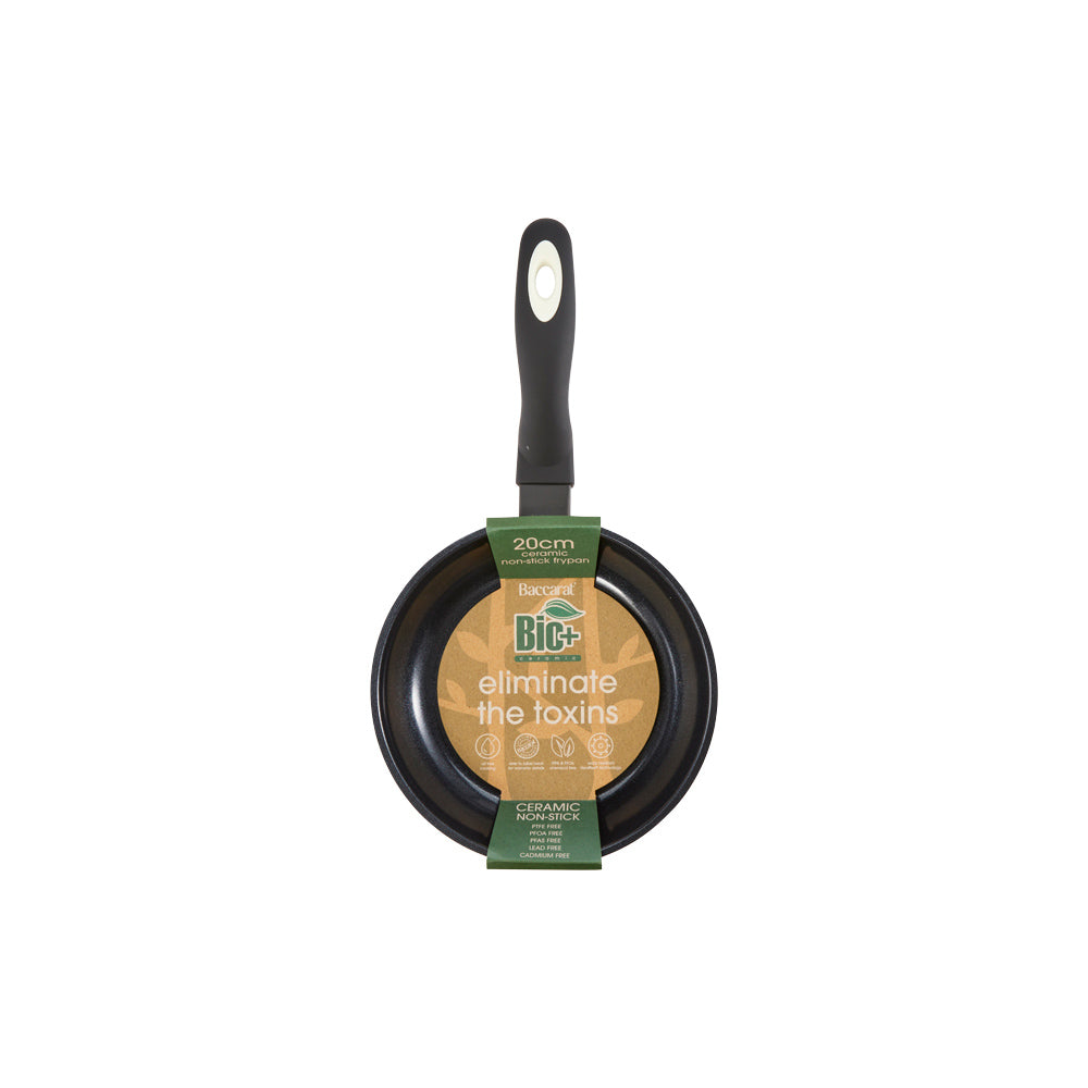 Aerial view of a non-stick frying pan with a black handle kitchen cookware 28cm - Baccarat culinarix