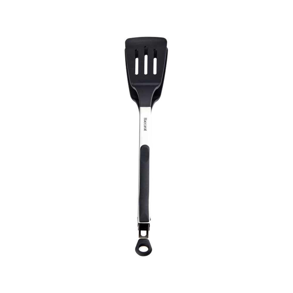 Stainless steel spatula with black silicone head for flipping and serving - Baccarat id3