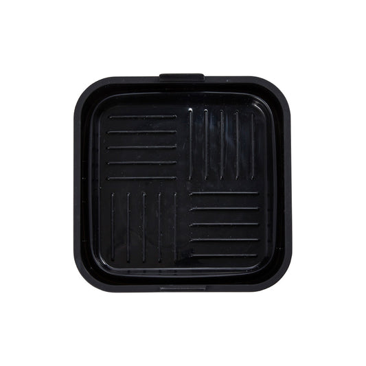 Rectangular black grill pan ridged non-stick surface ideal for grilling black pan square - Baccarat