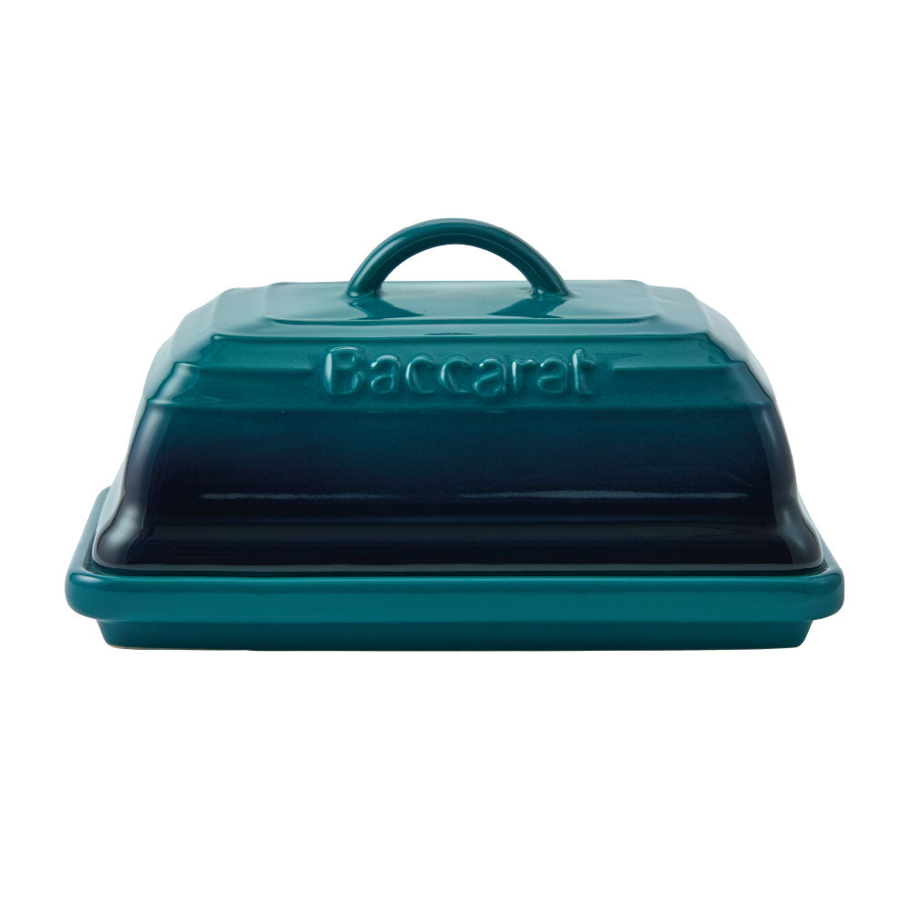 Baccarat Le Connoisseur Stoneware Butter Dish 16cm Lagoon Blue at Baccarat