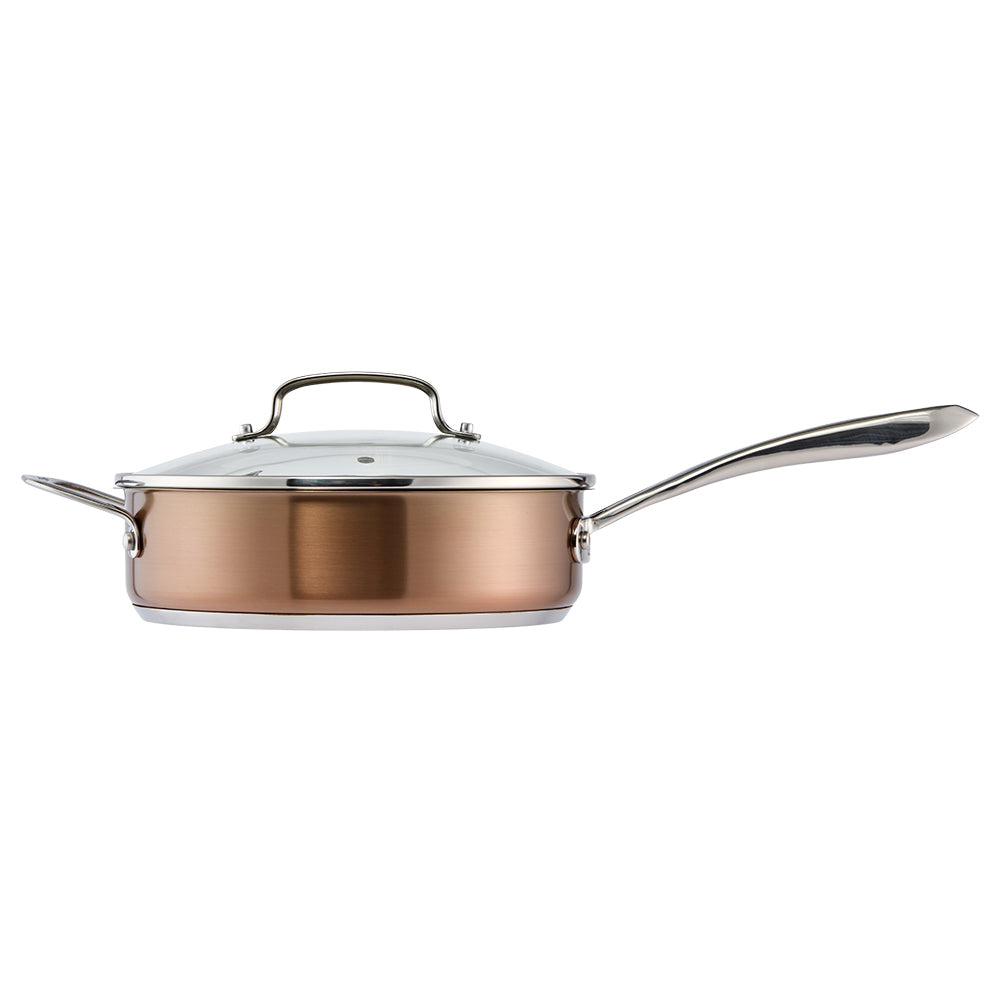 Baccarat SIGNATURE Stainless Steel 6 Piece Cookware Set Copper with saute pan and lid at Baccarat