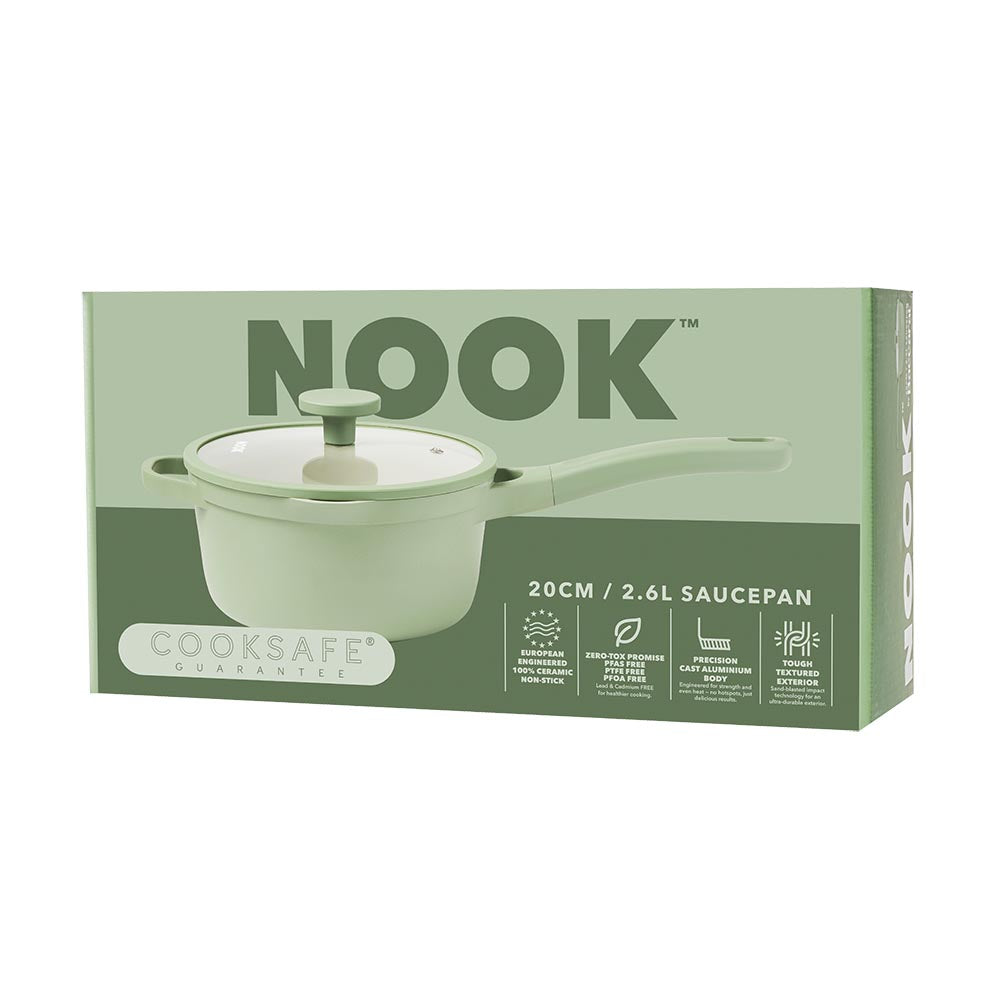 NOOK by Baccarat Saucepan with Lid 20cm Sage