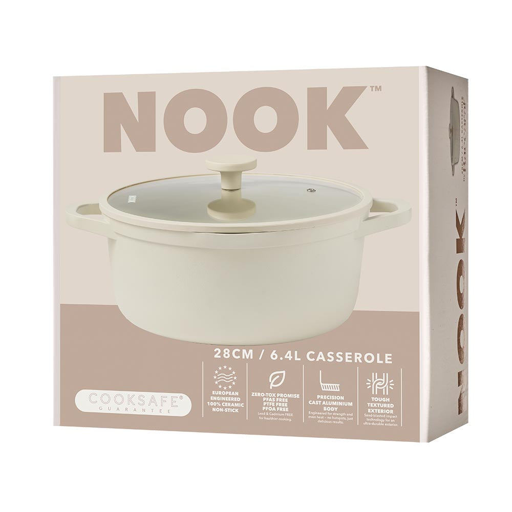 NOOK by Baccarat Casserole with Lid 28cm Cream