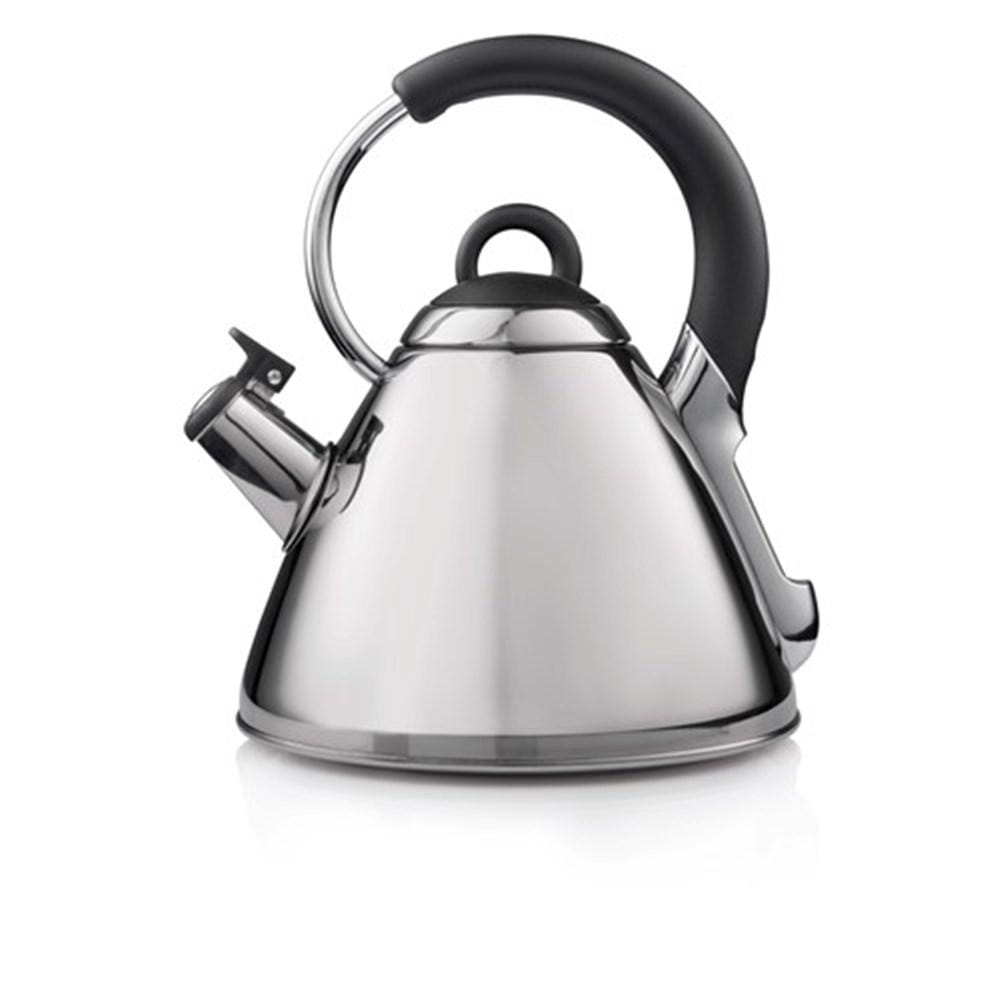 Shiny stainless steel kettle with a black handle for modern kitchens - Baccarat Barista Brillante