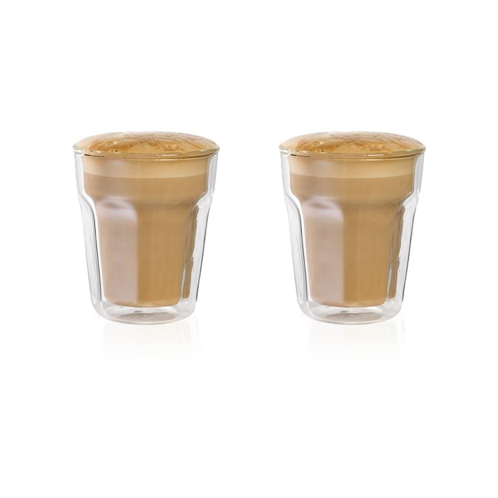 Two double-walled latte glasses with a stylish design perfect for serving coffee - Baccarat