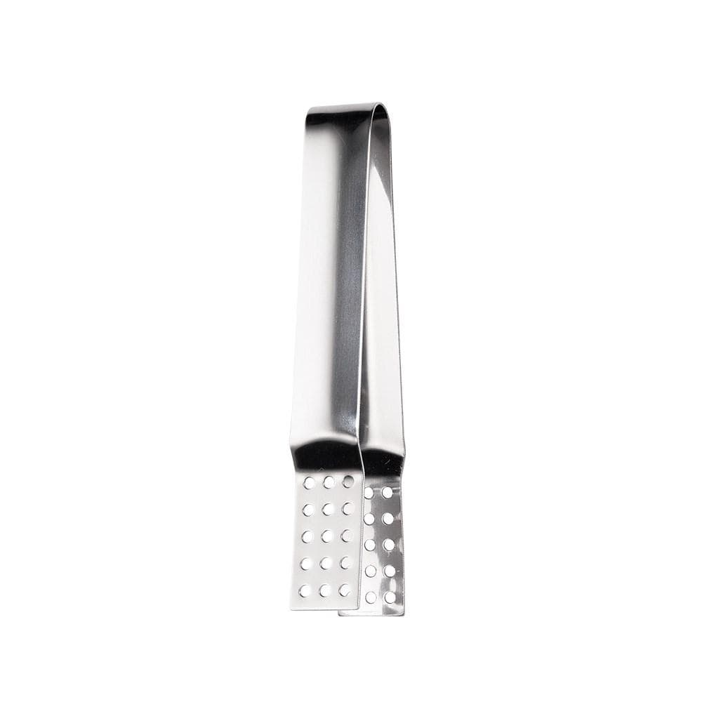 Sleek stainless steel tea bag tongs with a comfortable grip in silver - Baccarat Barista Tea House
